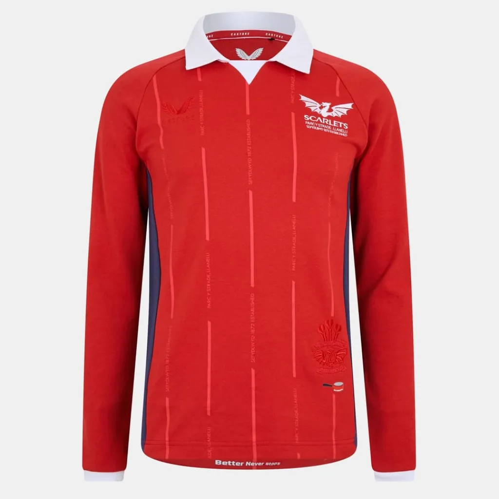 Football And Rugby Clothing*Castore Regular Fit Long Sleeve Shirt in Red