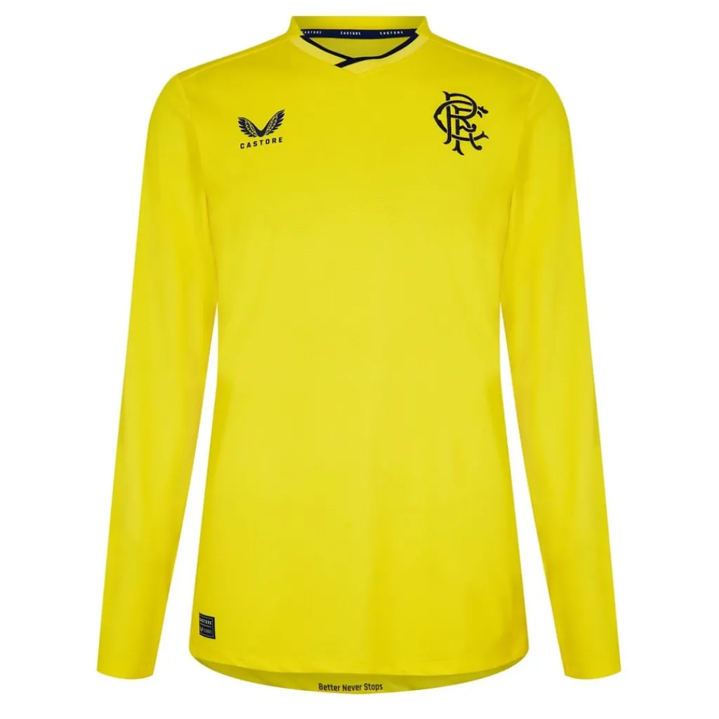 Football And Rugby Clothing*Castore V Neck Long Sleeve Regular Fit T-Shirt in Yellow