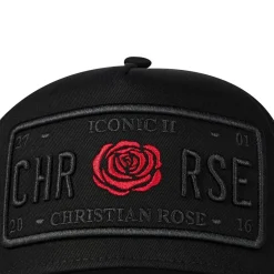 Caps-Hats*Christian Rose Ii Red Rose Trucker Cap in Black