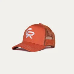 Caps-Hats*Christian Rose Sketch Trucker Cap in Orange