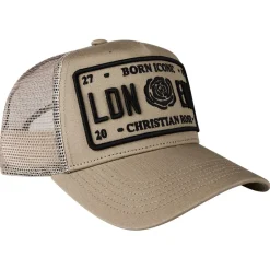 Caps-Hats*Christian Rose Trucker Cap in Beige