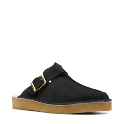 Shoes|Footwear*Clarks Originals Trek Mule Suede Shoes in Black