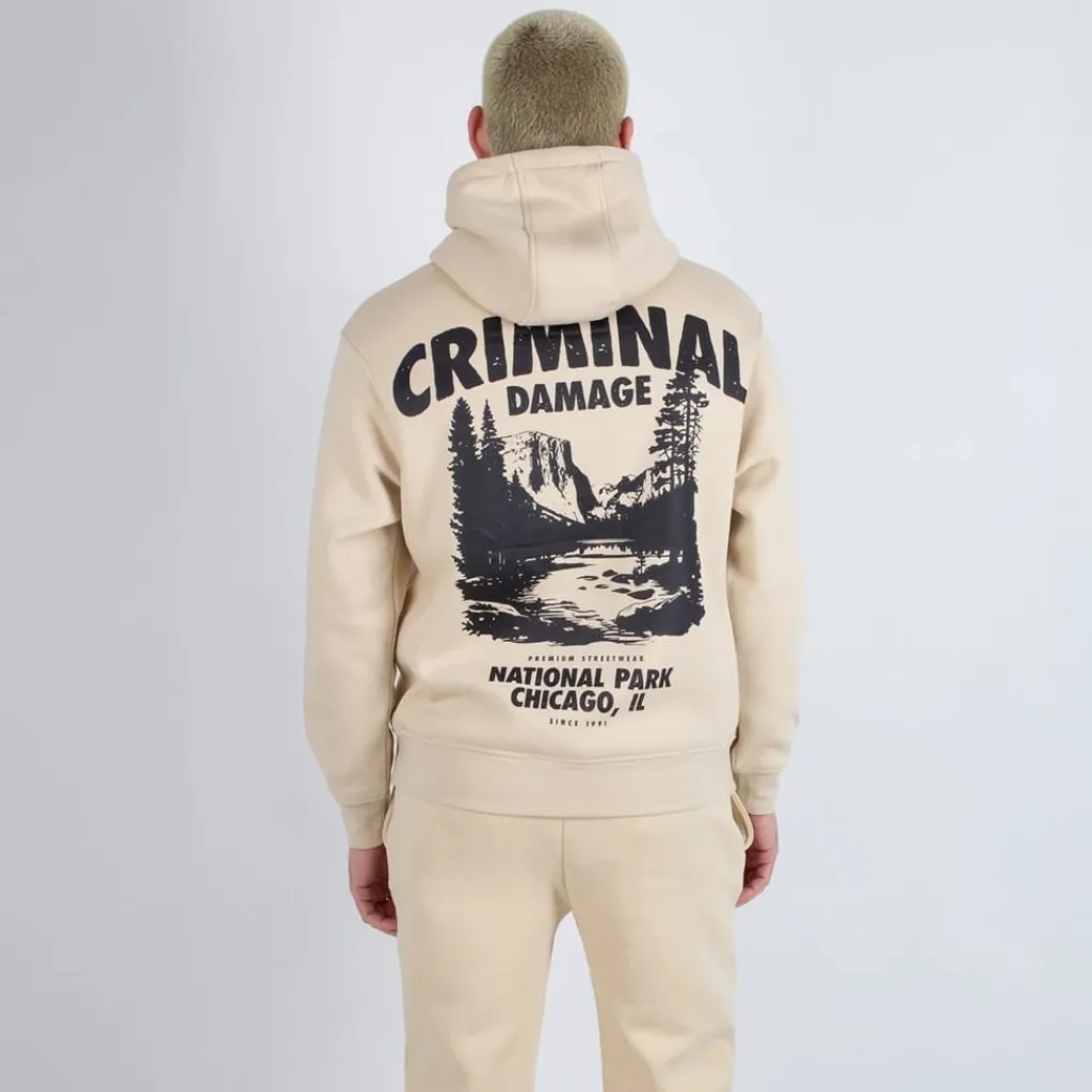Hoodies*Criminal Damage Nat Prk Hoody in Nude