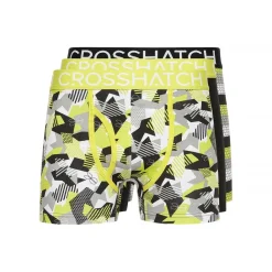 Underwear And Socks*Crosshatch 3 Pack of Crystaline Boxers in Yellow