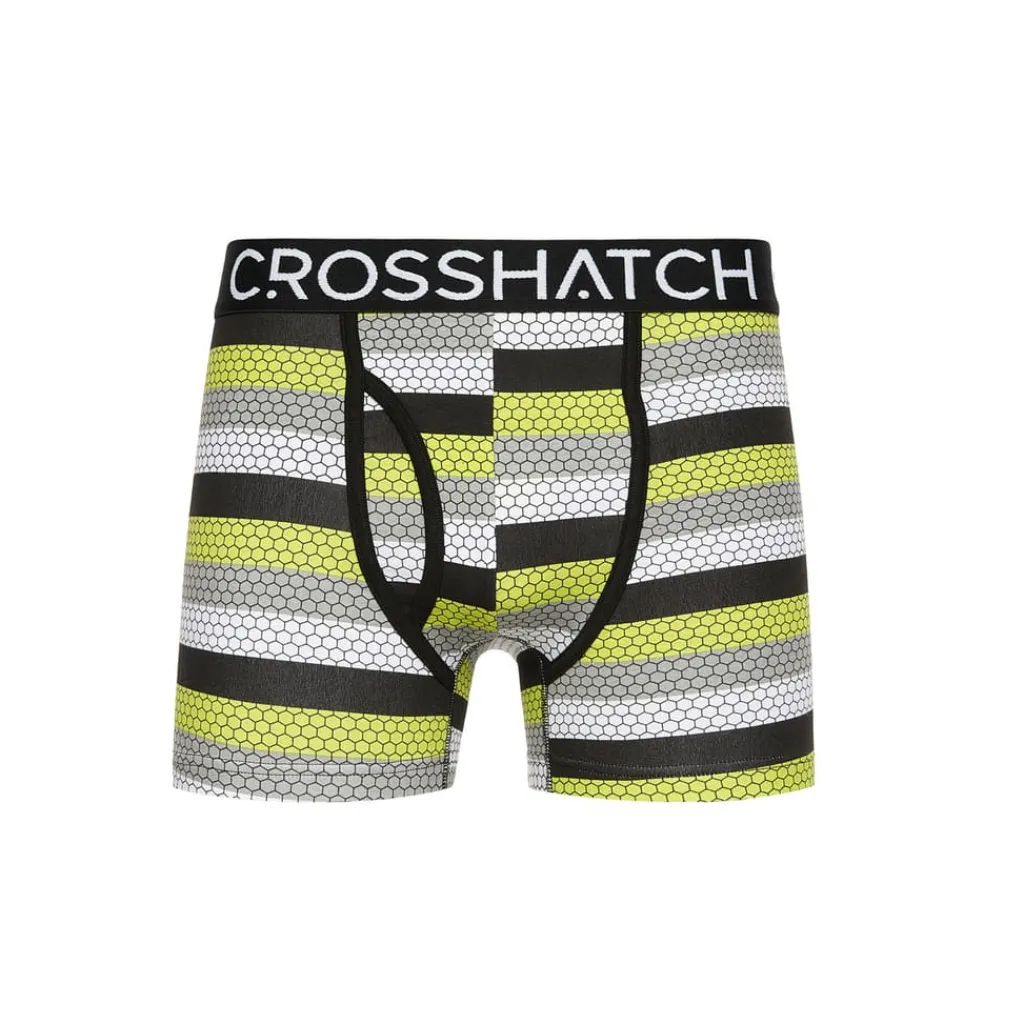 Underwear And Socks*Crosshatch 3 Pack of Crystaline Boxers in Yellow