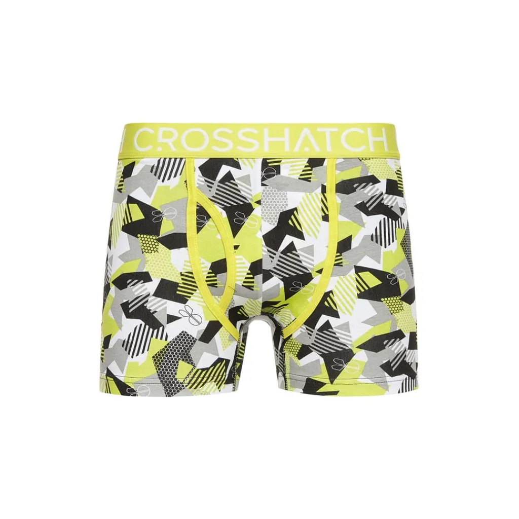 Underwear And Socks*Crosshatch 3 Pack of Crystaline Boxers in Yellow