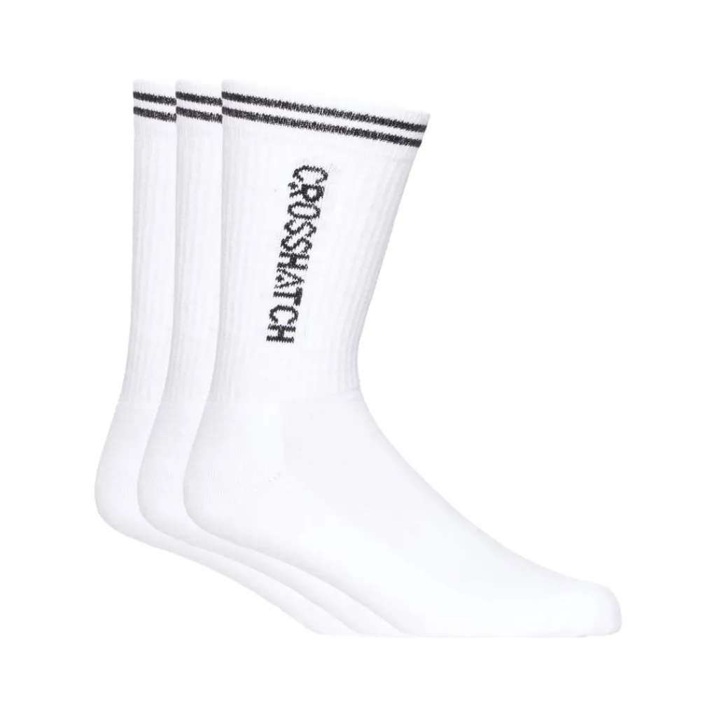 Underwear And Socks*Crosshatch 3 Pack of Peppy Sport Socks in Multi colour