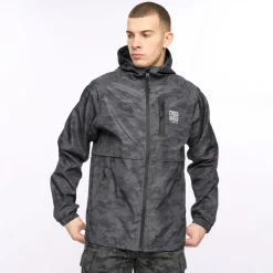 Coats And Jackets*Crosshatch Janscore Allover Print Jacket in Black