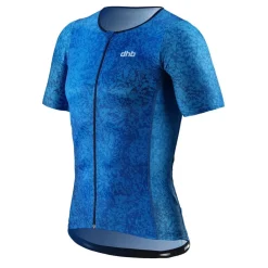 Fitness And Gym Tops*Dhb Mens Hydron Short Sleeve Tri Top in Blue