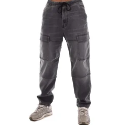 Trousers*Diesel 2050 D-Krooley-Cargo Sweat Jeans in Black Grey