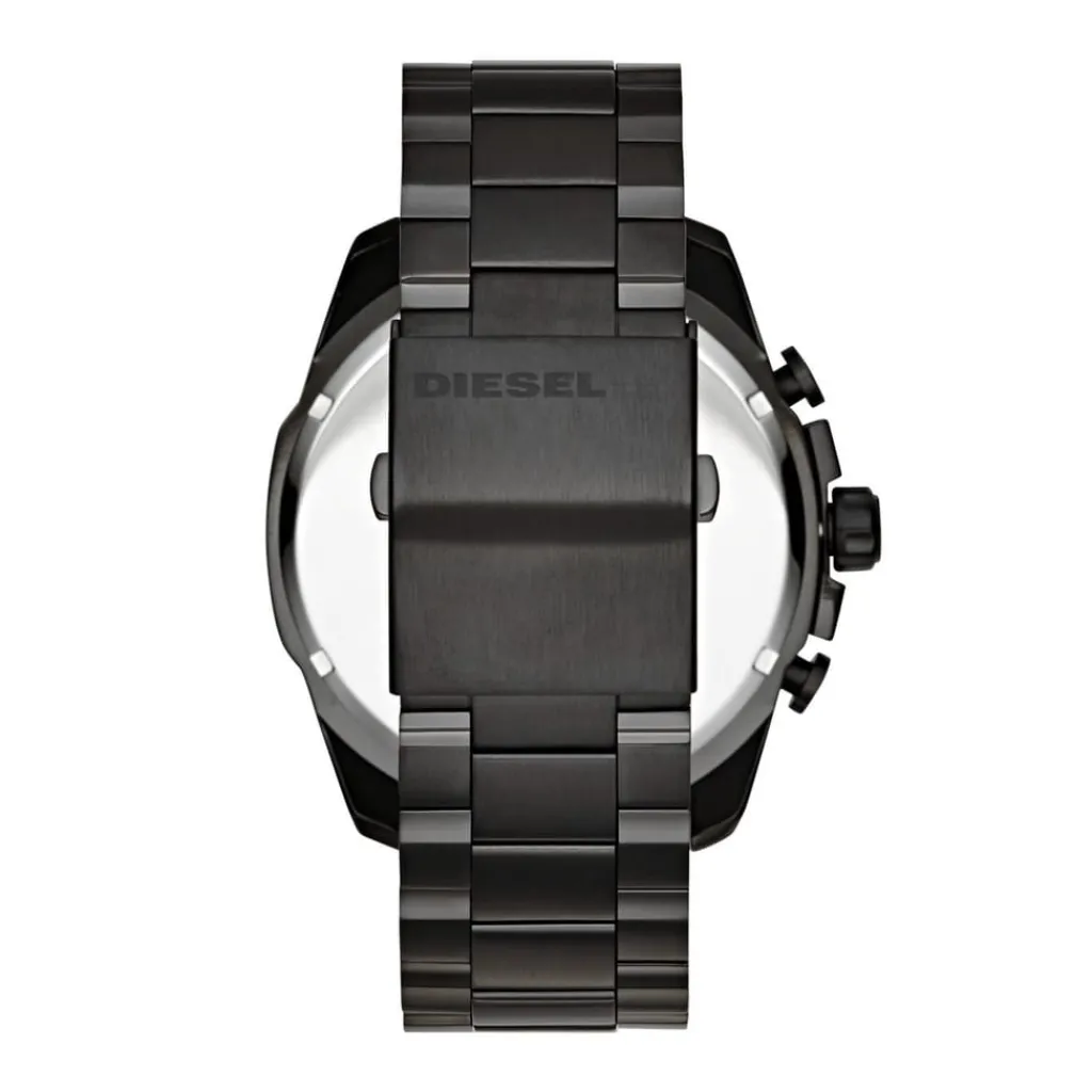 Jewellery-Watches*Diesel Mens Mega Chief Chronograph Black Stainless Steel Watch Dz4318 in Black