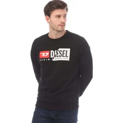 Sweatshirts*Diesel Mens S-Girk Cuty Felpa Hoodie in Black