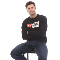 Sweatshirts*Diesel Mens S-Girk Cuty Felpa Hoodie in Black