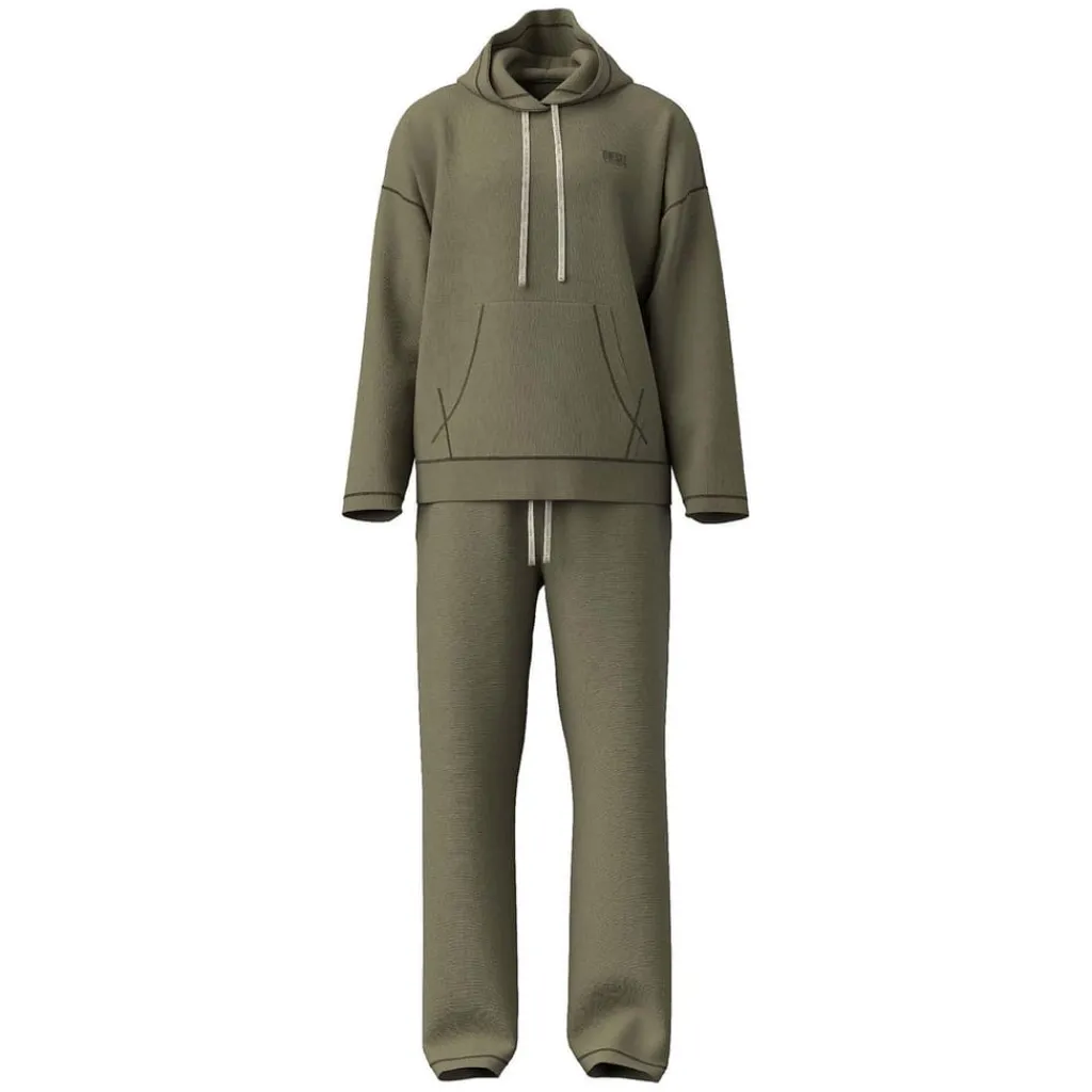 Underwear And Socks*Diesel Umset-Aramis-H Hooded Pyjama Set in Khaki