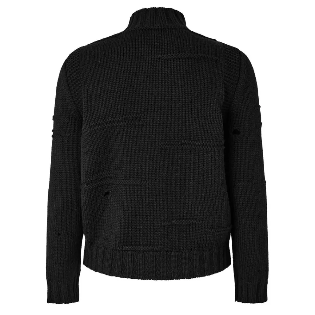 Knitwear*DSquared2 Knit Long Sleeve Regular Fit Sweater in Black