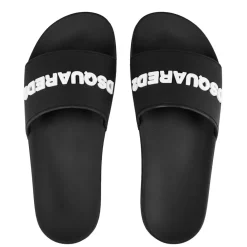 Beach Shoes*DSquared2 Logo 2.0 Sliders in Black