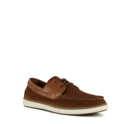 Shoes*Dune London Textured Flat Heel Boat Shoes in Brown