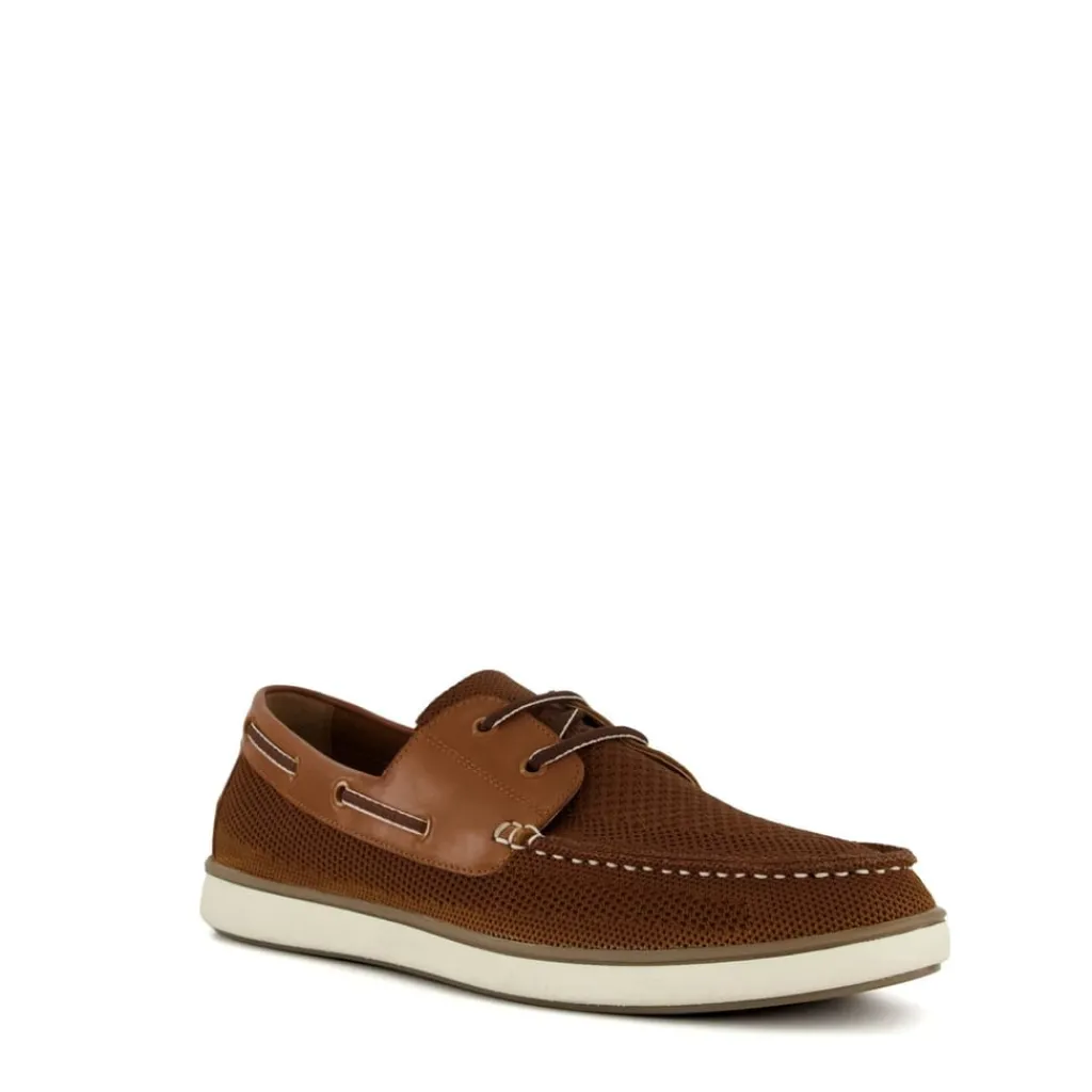 Shoes*Dune London Textured Flat Heel Boat Shoes in Brown