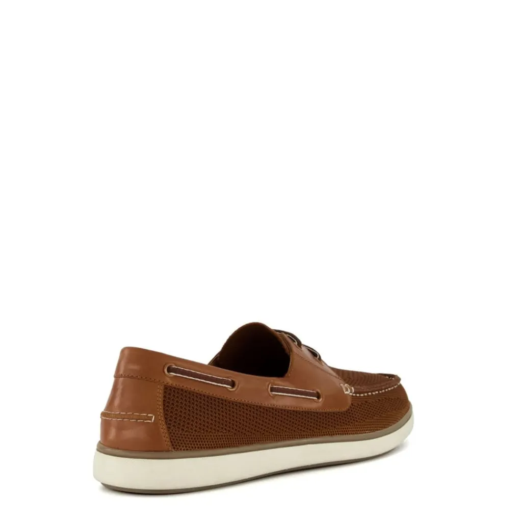 Shoes*Dune London Textured Flat Heel Boat Shoes in Brown