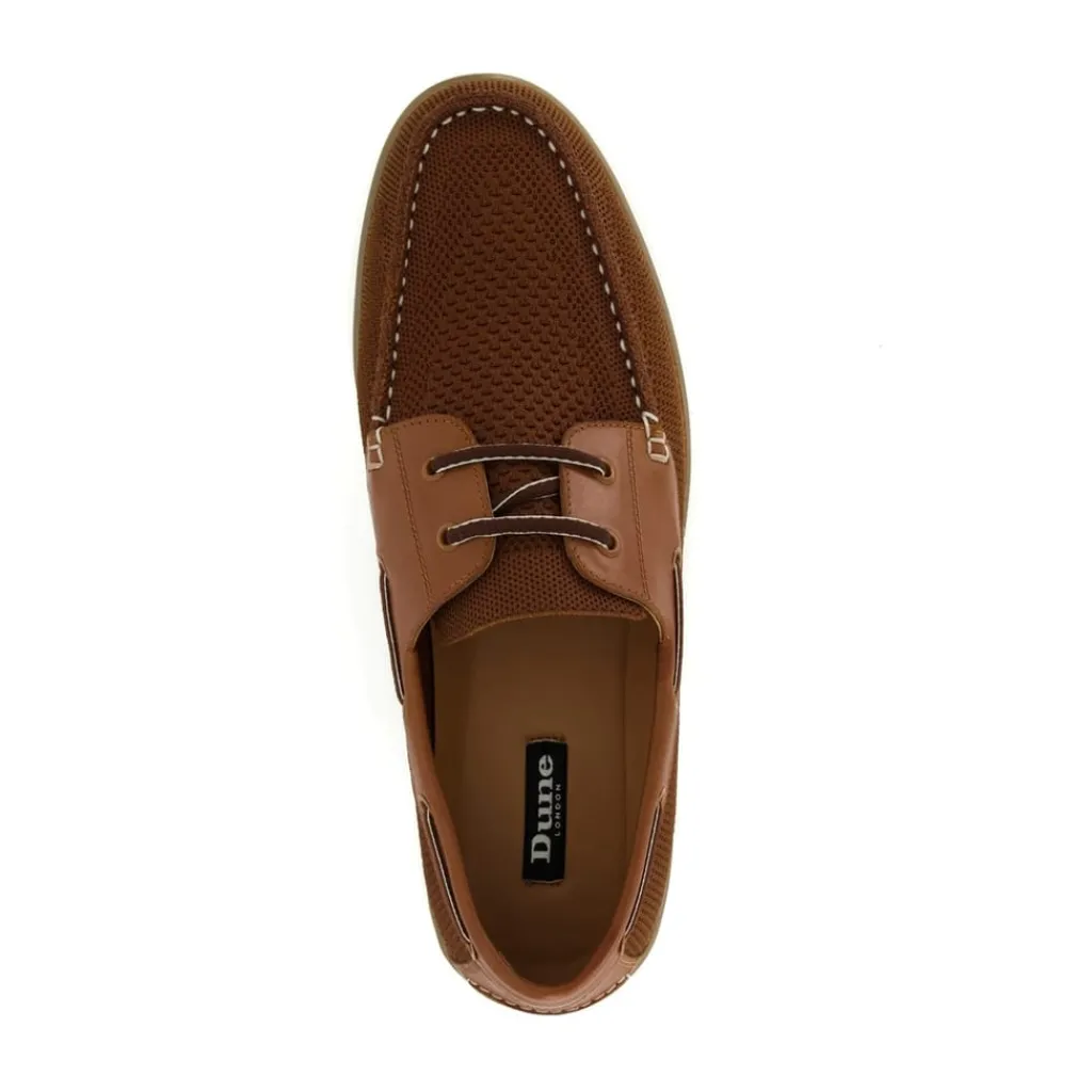 Shoes*Dune London Textured Flat Heel Boat Shoes in Brown