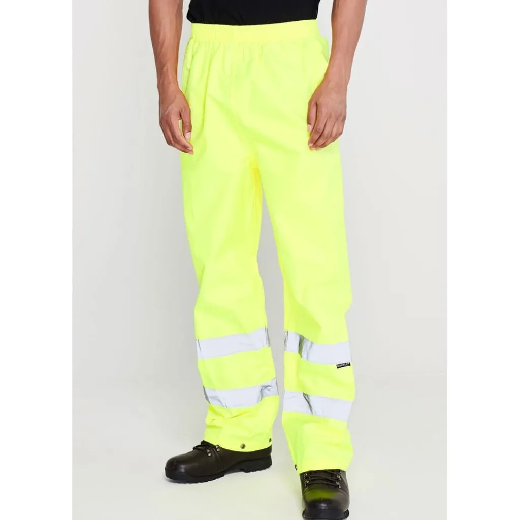 Trousers*Dunlop Mens Hi Vis Waterproof Pants in Yellow