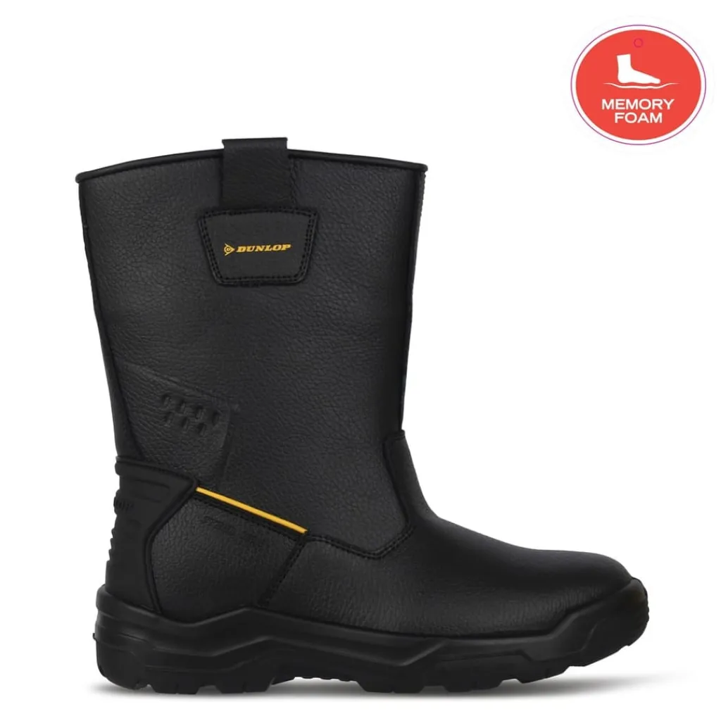 Boots*Dunlop Safety Rigger Mens Steel Toe Cap Safety Boots in Black