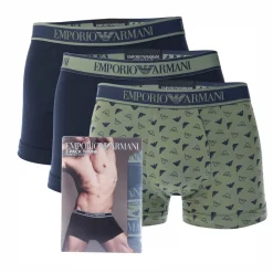 Underwear And Socks*Emporio Armani 3 Pack of Core Logo Trunks in Various
