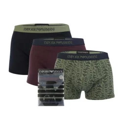 Underwear And Socks*Emporio Armani 3 Pack of Pure Cotton Trunks in Various