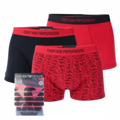 Underwear And Socks*Emporio Armani 3 Pack of Pure Cotton Trunks in Various