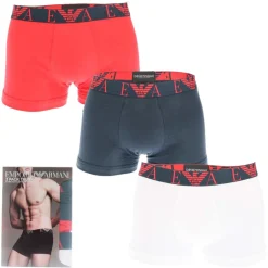 Underwear And Socks*Emporio Armani 3 Pack of Trunks in Multi colour
