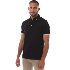 Polo Shirts*Emporio Armani Allover Jacquard Eagle Polo Shirt in Black