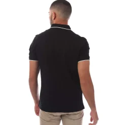 Polo Shirts*Emporio Armani Allover Jacquard Eagle Polo Shirt in Black