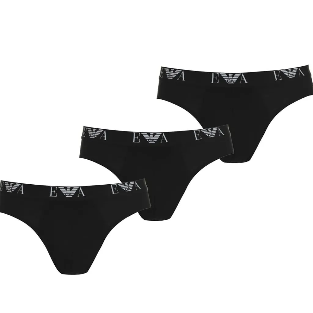Underwear And Socks*Emporio Armani EA7 3 Pack Briefs in Black