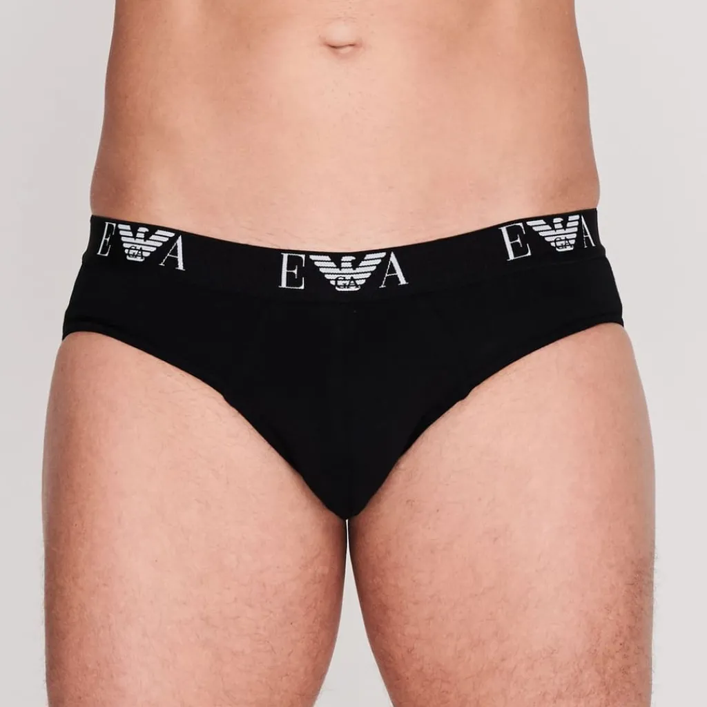 Underwear And Socks*Emporio Armani EA7 3 Pack Briefs in Black
