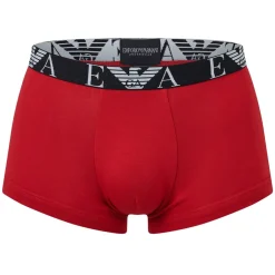 Underwear And Socks*Emporio Armani EA7 3 Pack Monogram Logo Trunks in Red