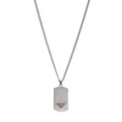 Jewellery-Watches*Emporio Armani EA7 Armani Stainless Steel Dog Tag Necklace in Silver