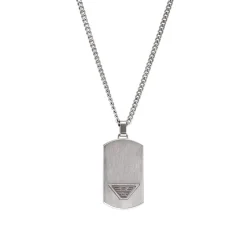 Jewellery-Watches*Emporio Armani EA7 Armani Stainless Steel Dog Tag Necklace in Silver