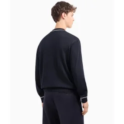 Knitwear*Emporio Armani EA7 Crew Neck Regular Fit Sweater in Blue