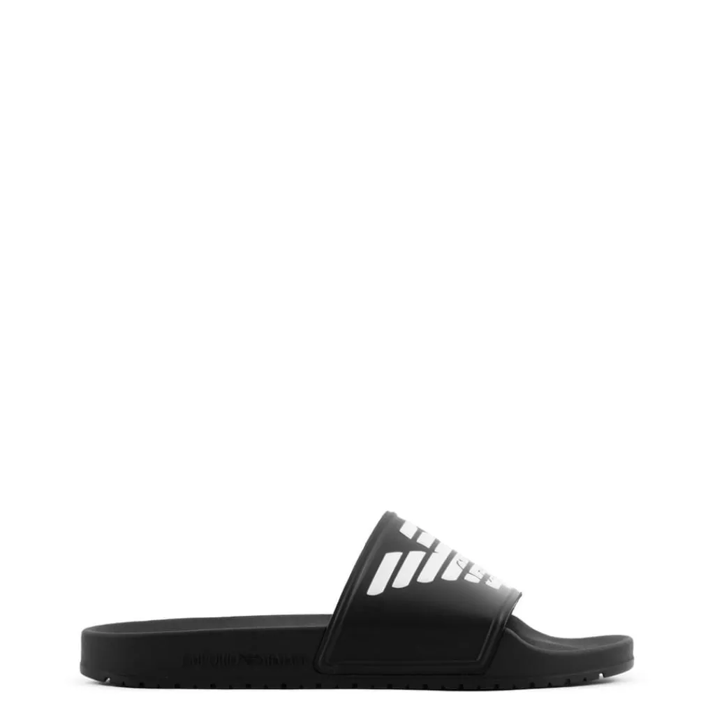 Beach Shoes*Emporio Armani EA7 Eagle Slides in Black