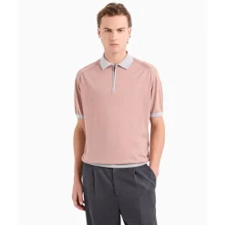 Polo Shirts*Emporio Armani EA7 Emporio Zip Knt Polo in Pink