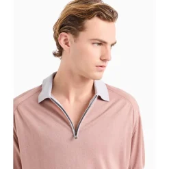 Polo Shirts*Emporio Armani EA7 Emporio Zip Knt Polo in Pink
