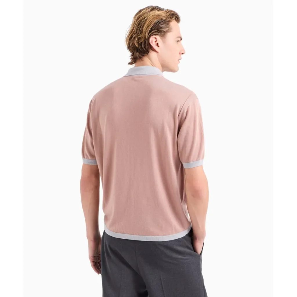 Polo Shirts*Emporio Armani EA7 Emporio Zip Knt Polo in Pink