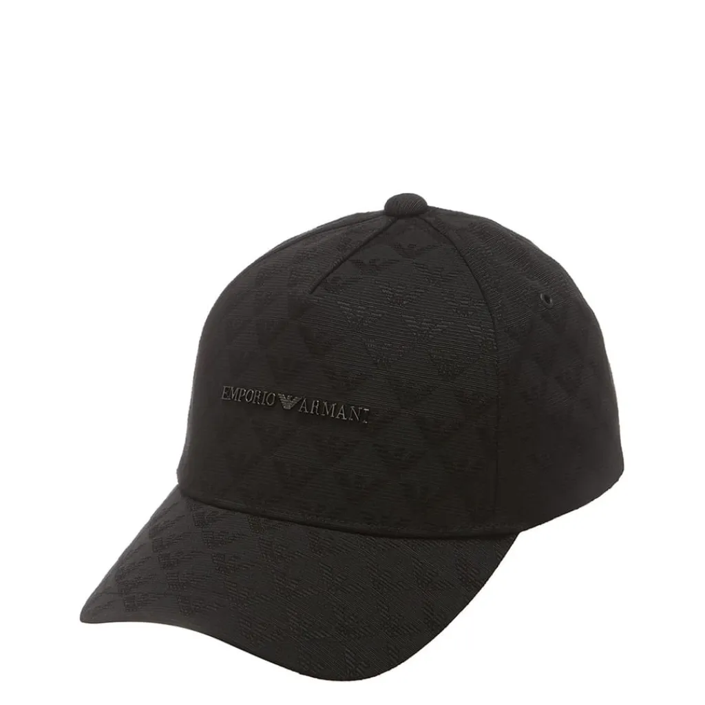 Caps-Hats*Emporio Armani EA7 Jacquard Baseball Cap in Black