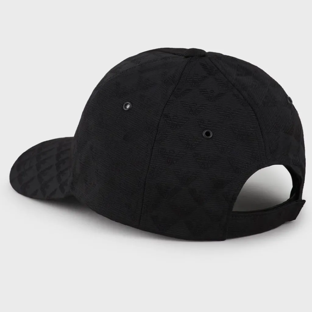 Caps-Hats*Emporio Armani EA7 Jacquard Baseball Cap in Black