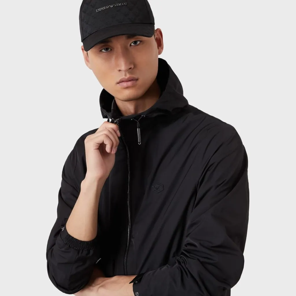 Caps-Hats*Emporio Armani EA7 Jacquard Baseball Cap in Black