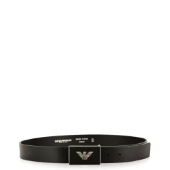 Belts*Emporio Armani EA7 Logo Plate Belt in Black