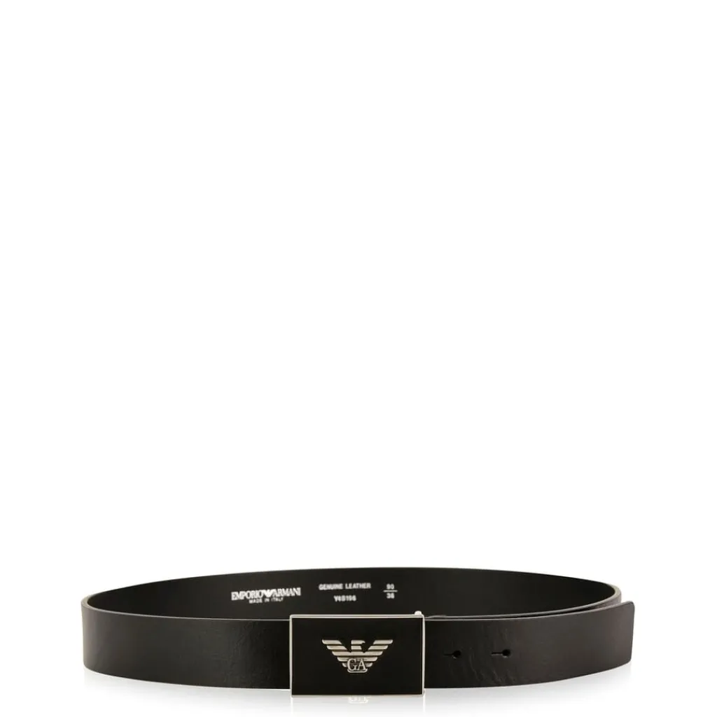 Belts*Emporio Armani EA7 Logo Plate Belt in Black