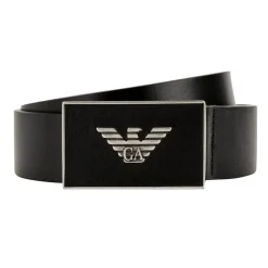 Belts*Emporio Armani EA7 Logo Plate Belt in Black