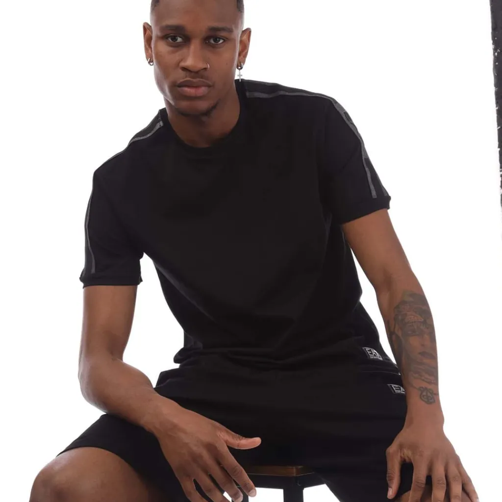 T-Shirts And Vests*Emporio Armani EA7 Logo Series Cotton-Jersey T-Shirt in Black