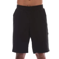 Shorts*Emporio Armani EA7 Logo Series Cotton-Blend Bermuda Shorts in Black